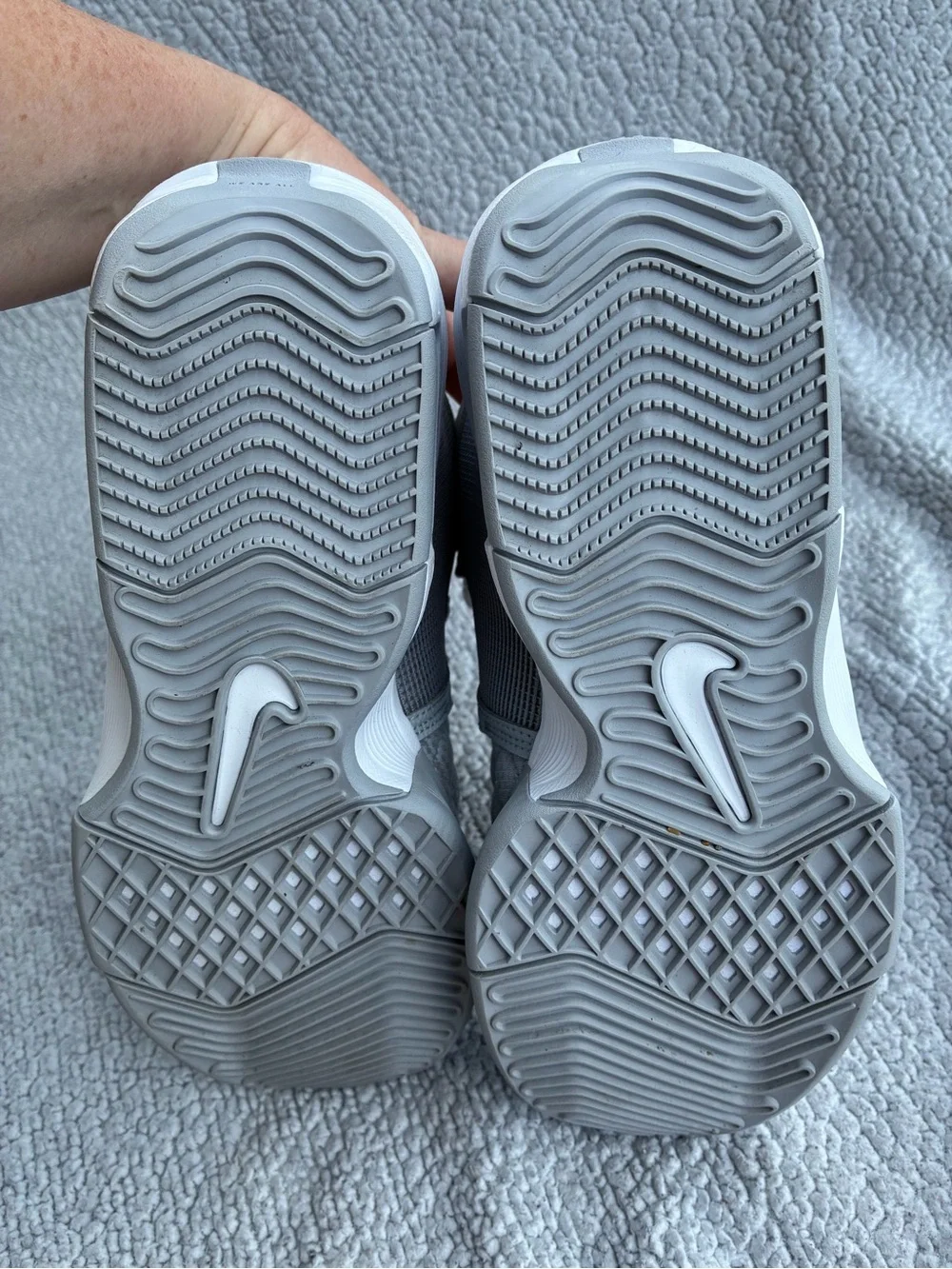 LeBron White Wolf Nike Light Gray Basketball Sneakers with Quilted Tongue